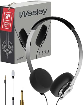 Gadhouse Wesley Retro Headphones with USB-C and 3.5mm Connectivity - Vintage Walkman Style Headphones with 40mm Drivers, Inline Microphone Control and Lightweight 105g Design for Music and Calls