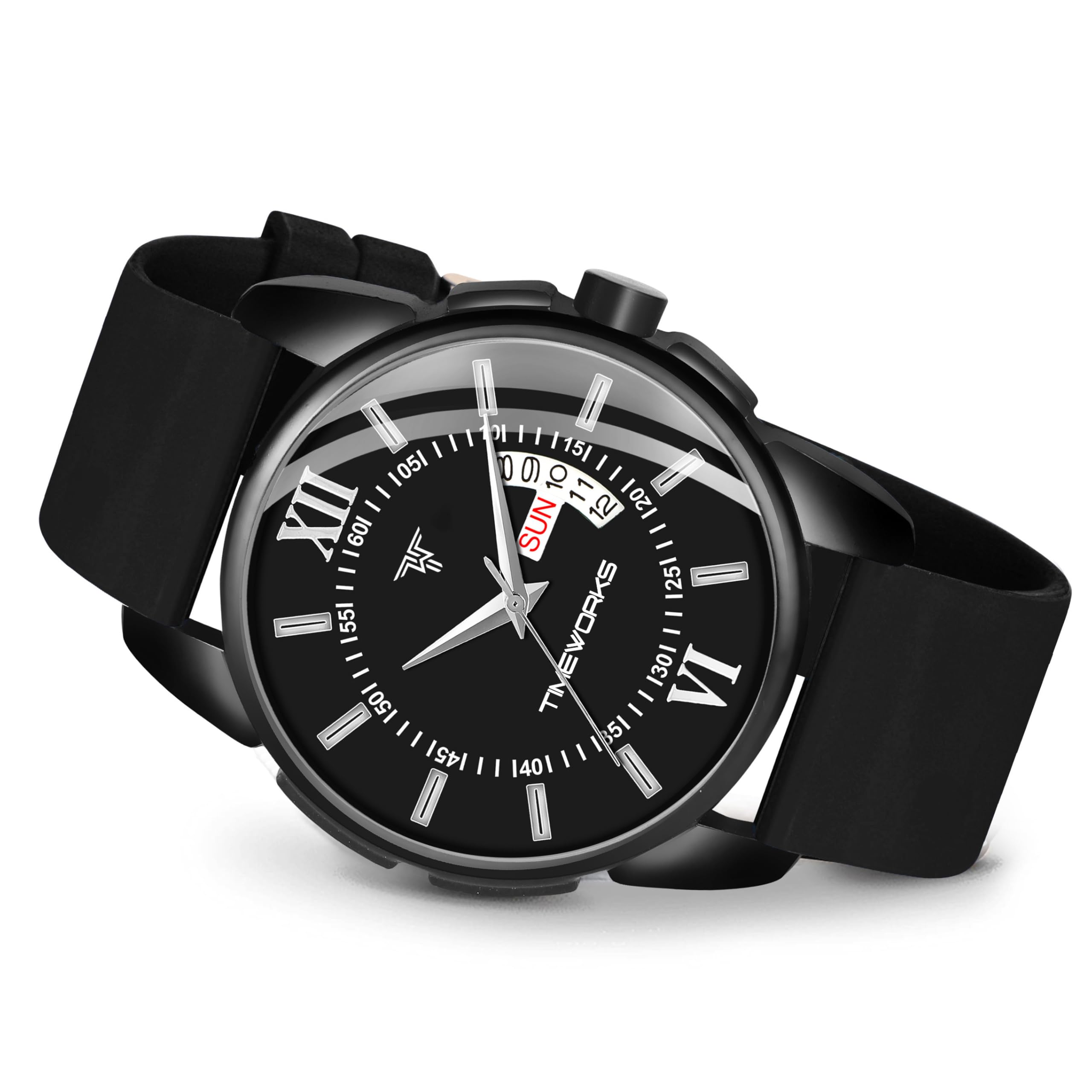 timeworks Analogue Day & Date Luxury Watch for Men & Boys with 3D Dome Glass, Japanese Quartz Movement & Premium Silicon Strap-picture-42