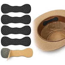 Cowboy Hat Size Reducer, 5 Pack Silicone Inserts for Loose Western Hats | Leather sweatbands Over 1.2 in, Dumbbell Shape, Non Slip Grip, Rodeo Riding, Ranch Work Black