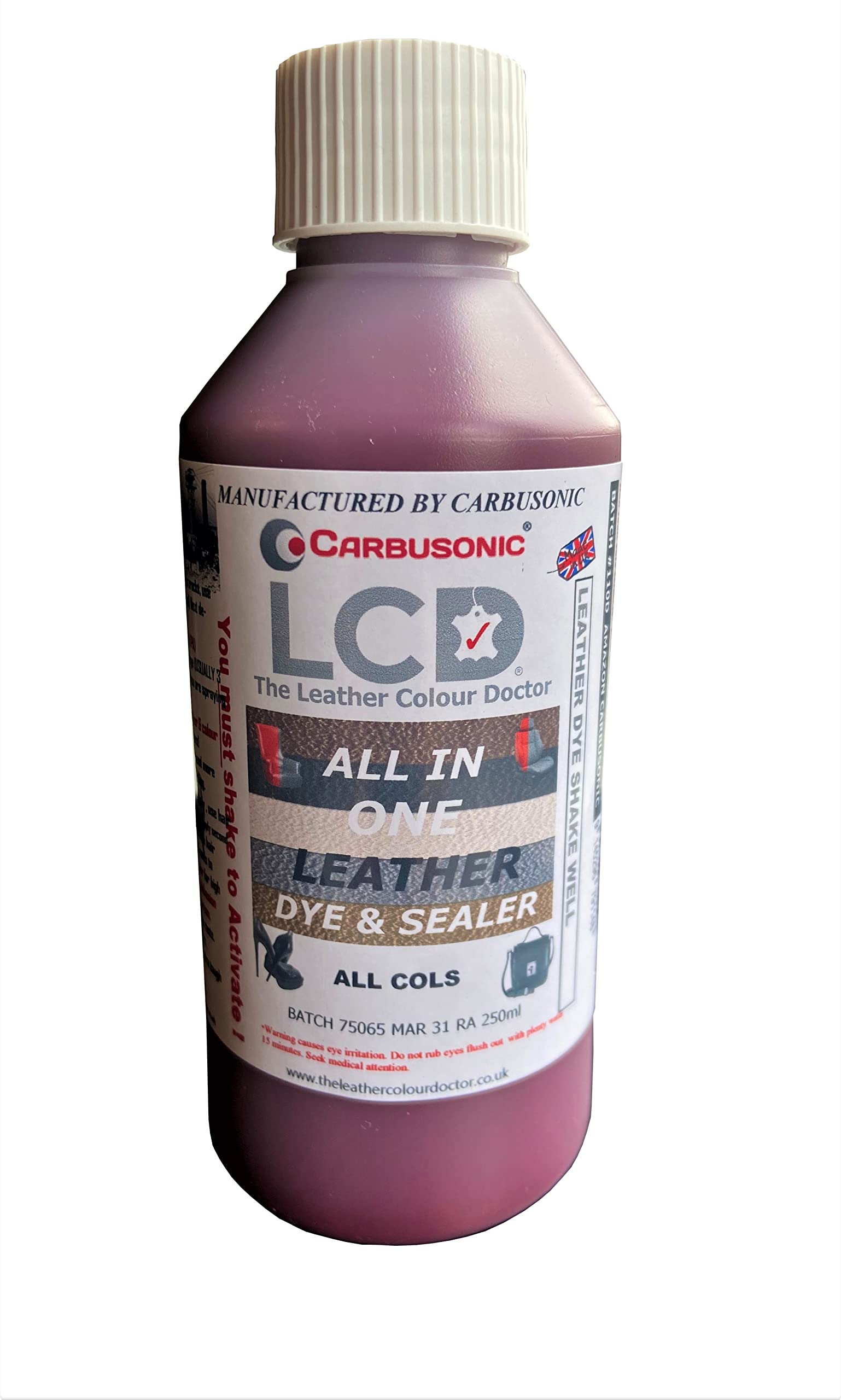 Carbusonic All in one Leather dye and sealant, Interior Leather Paint for Car Seats, Sofas, Arm Chairs, Shoes, Handbags & More. (Dark Grey, 500 ml) — view 6