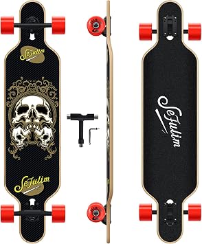 39 &times; 9 بوصة Long Skateboard 7 Layer Canadian Maple Double Kick Deck Concave Cruiser Trick Skateboard for Boys Girls المراهقين الكبار المبتدئين   