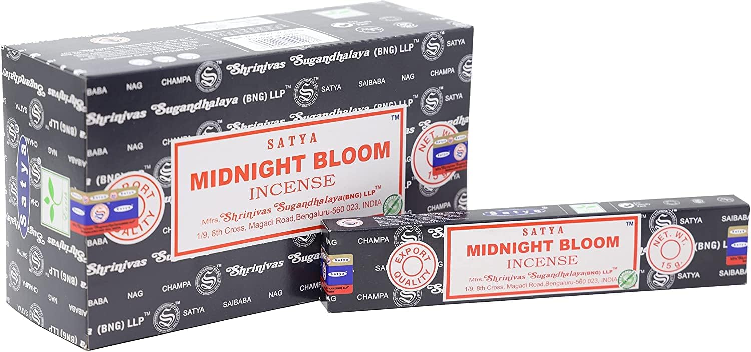 Satya Nag Champa Midnight Edition : Meditation Incense Sticks - Box 12 Packs by Satya
