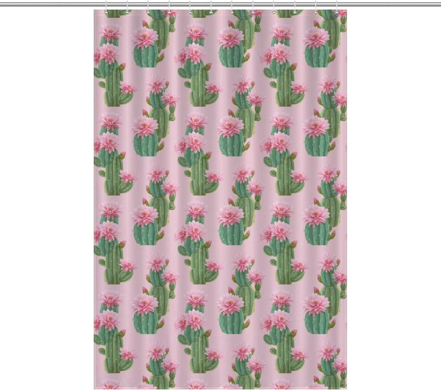Tropical Cactus Flowers Shower Curtain 46.85x70.87Inch（119x180cm） Polyester Bath Curtain Shower Curtains Printed Decorative