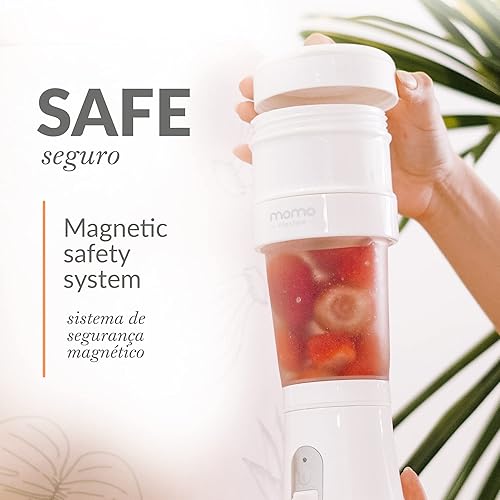 Miniatura 8 de Momo Lifestyle Licuadora portátil para batidos y licuados | Licuadora de viaje plegable, recargable, sin BPA