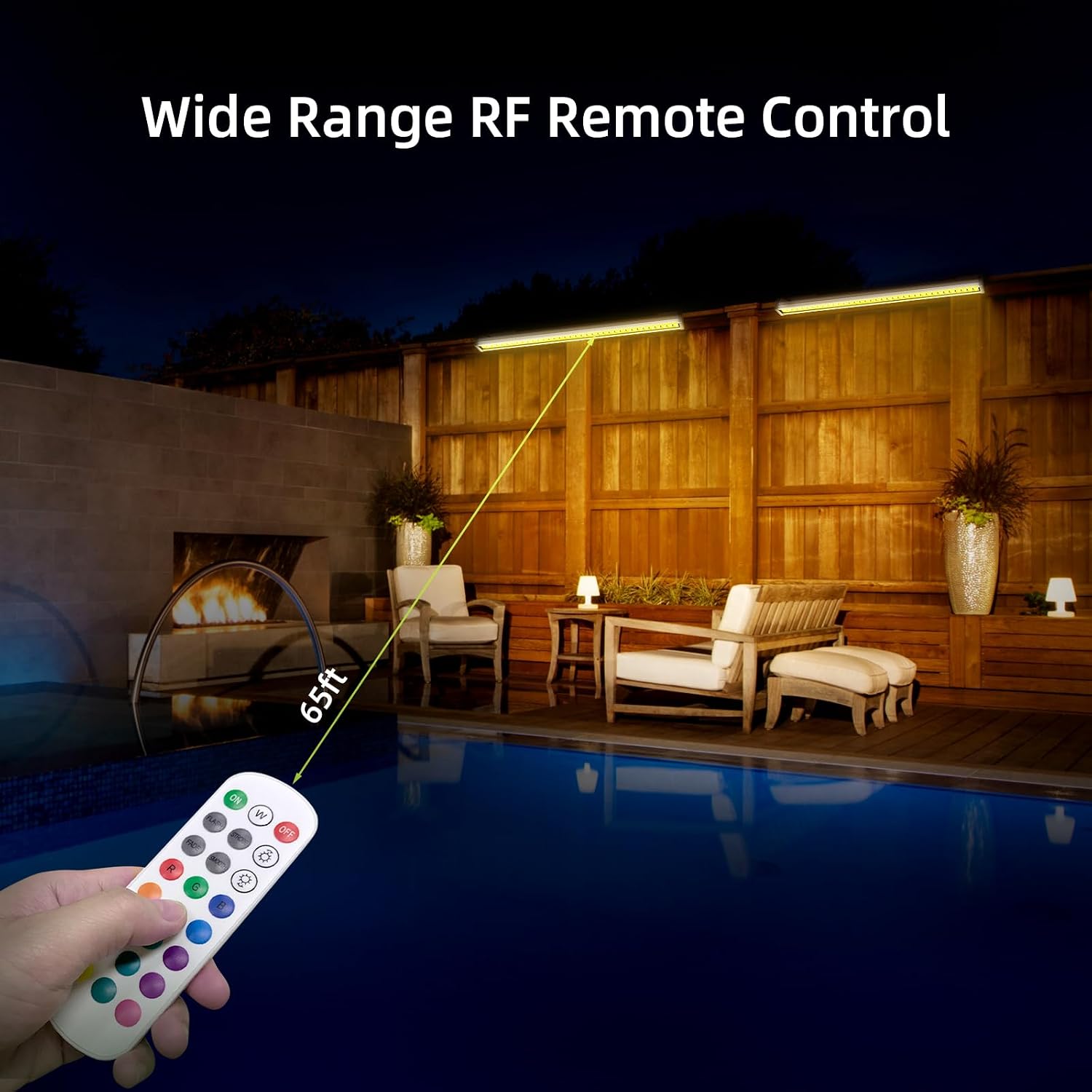 LED Wall Washer Light with RF Remote, 144W RGBW Color Changing Linear Bar Light, AC120V Waterproof RGB CCT Wall Washing Lamp for Outdoor and Indoor Lighting Projects, Plug & Play