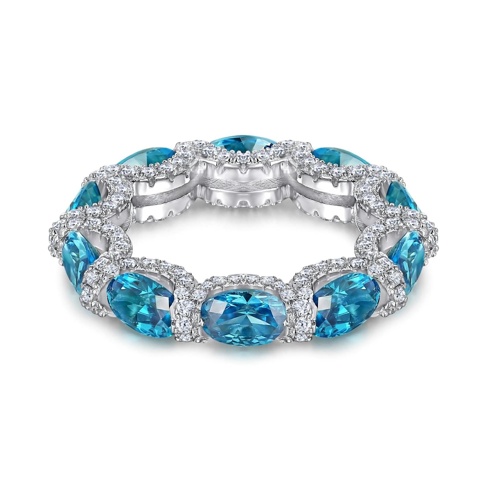 Anelli per la promessa della migliore amica, regali insoliti per le donne, in argento Sterling con cuciture a fiore, con zirconia cubica, 7, argento sterling