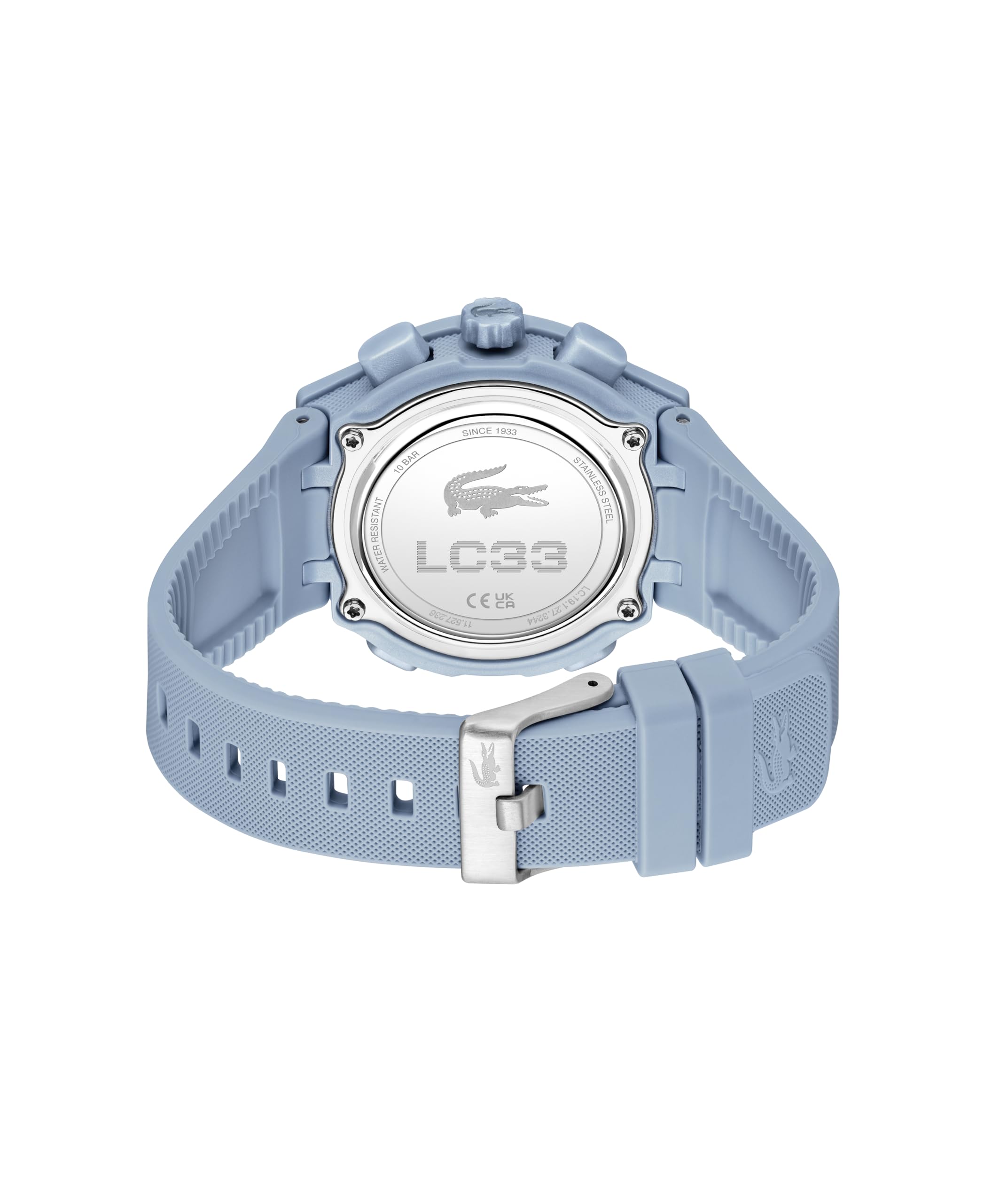 Lacoste Analoge-Digitale Multifunktions-Quarzuhr für Damen Kollektion LC33 mit Blaues Silikonarmband - 2001431