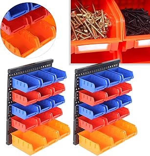 30 pojemników naścienny stojak na części do pojemników, 30 szt. naściennych pojemników do przechowywania, na sprzęt, gwoździe, śruby, koraliki, biżuterię