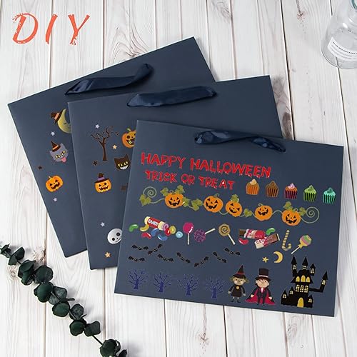 Miniatura 9 de Dasofine Bolsas de regalo azul marino, 25 bolsas de regalo de 10.6 x 3.1 x 8.7 pulgadas, bolsas de regalo azul marino con asa, bolsas de papel kraft