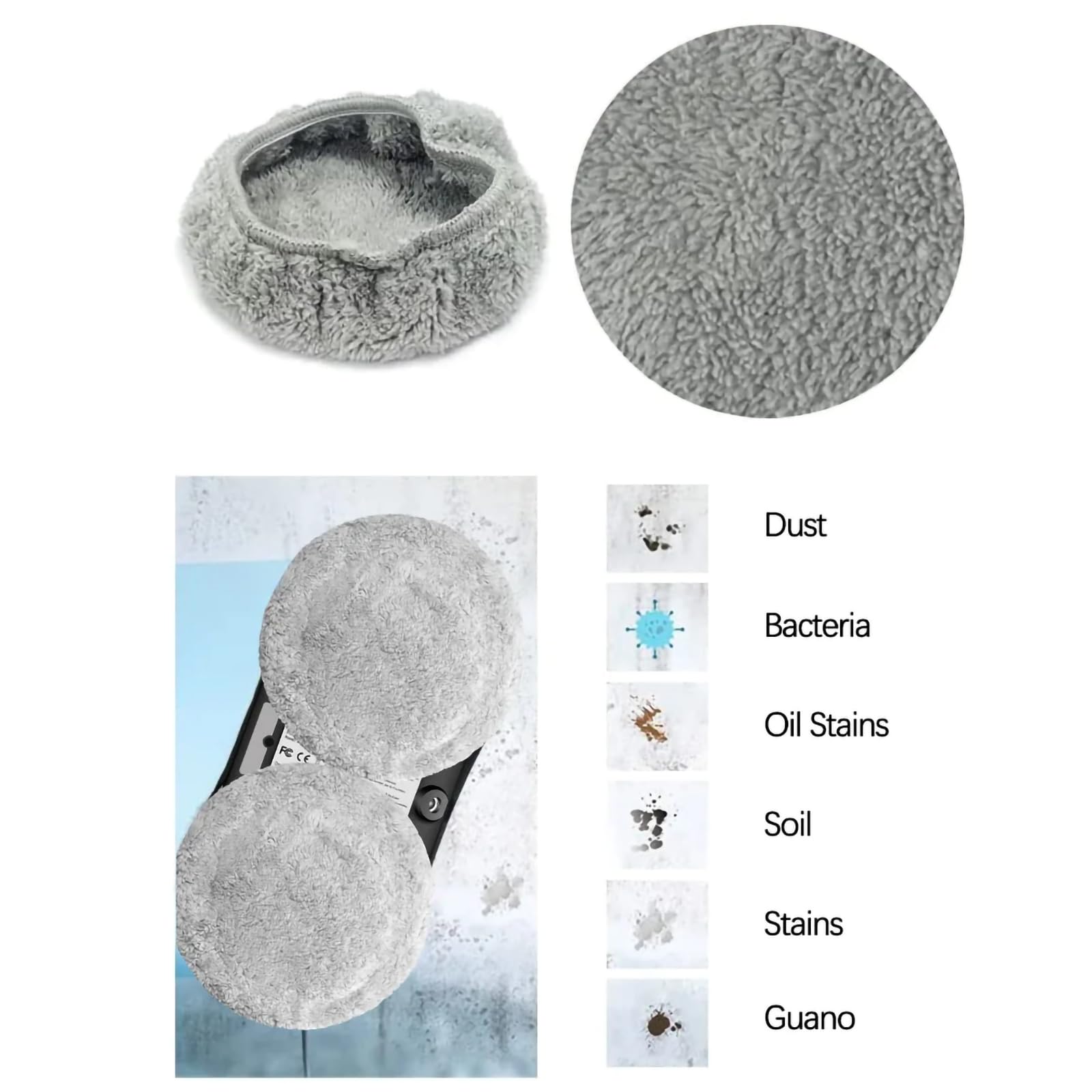 Robot Inteligente limpiacristales: succión de 5600 Pa, Seguro para Cristales y Azulejos, Elimina Polvo, Grasa y Manchas de Agua, para Uso doméstico.