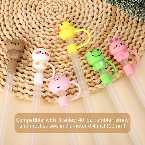 Miniatura 2 de Eoopoon Stanley Cup - 6 tapas de popote para vaso Stanley Cup de 0.394 in0.4 pulgadas, para vaso Stanley de 30 y 40 onzas, a prueba de polvo,