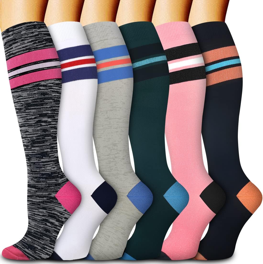 BluemapleCompression Socks for Women & Men Circulation-Compression Socks Women-Best for Running,Medical,Nurse,Travel,Cycling