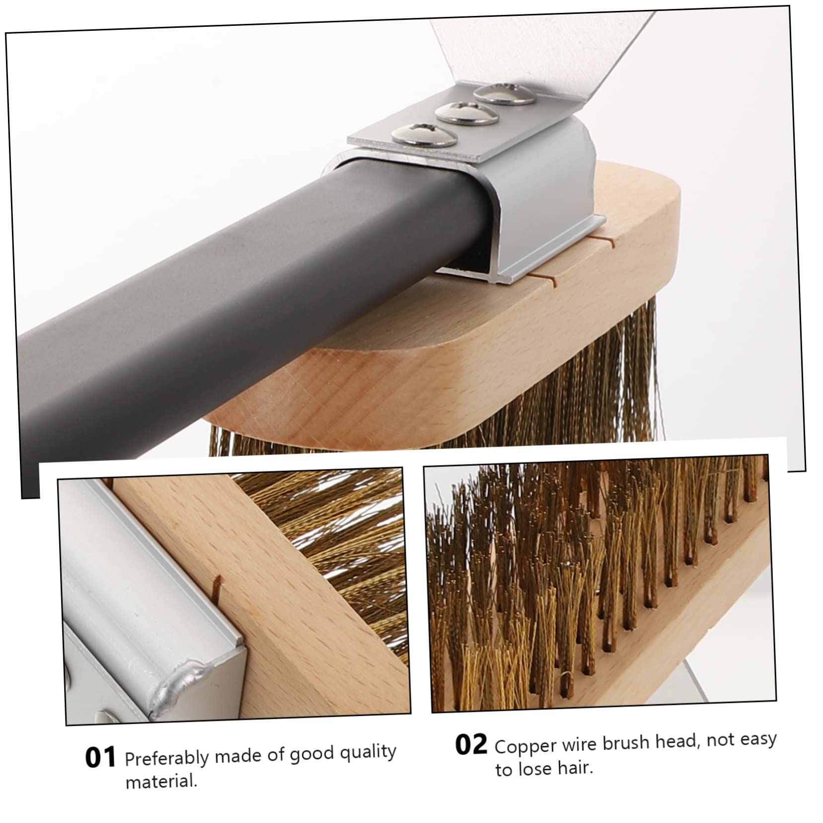 TOYANDONA Herramienta para de Diseño Antideslizante y Ahorro de Esfuerzo Práctica Cepillo de Cobre de 40 Cm para Limpiar Horno Cocina Hornos y Parrillas