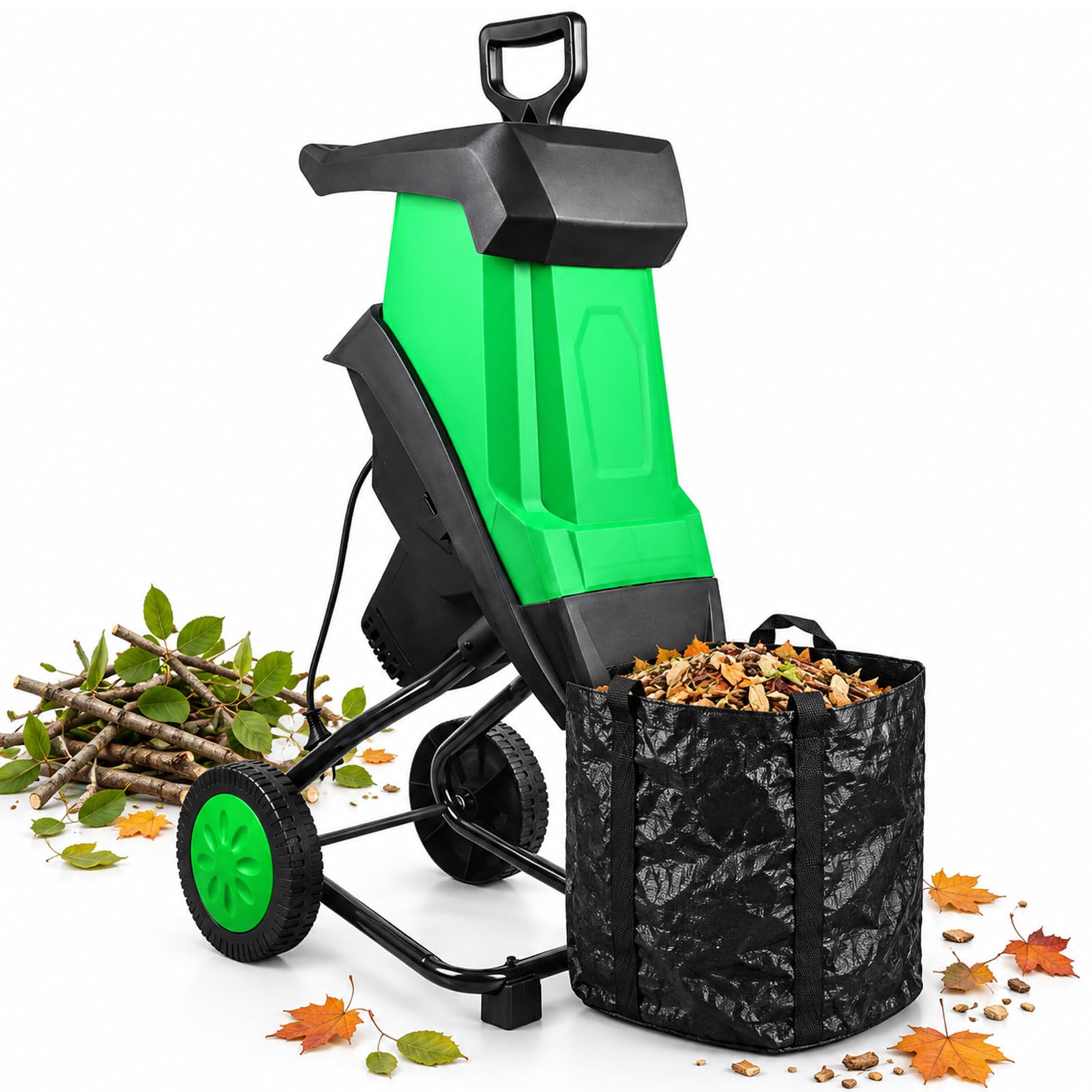 Broyeur De Végétaux Électrique 2400W avec Sac 50L