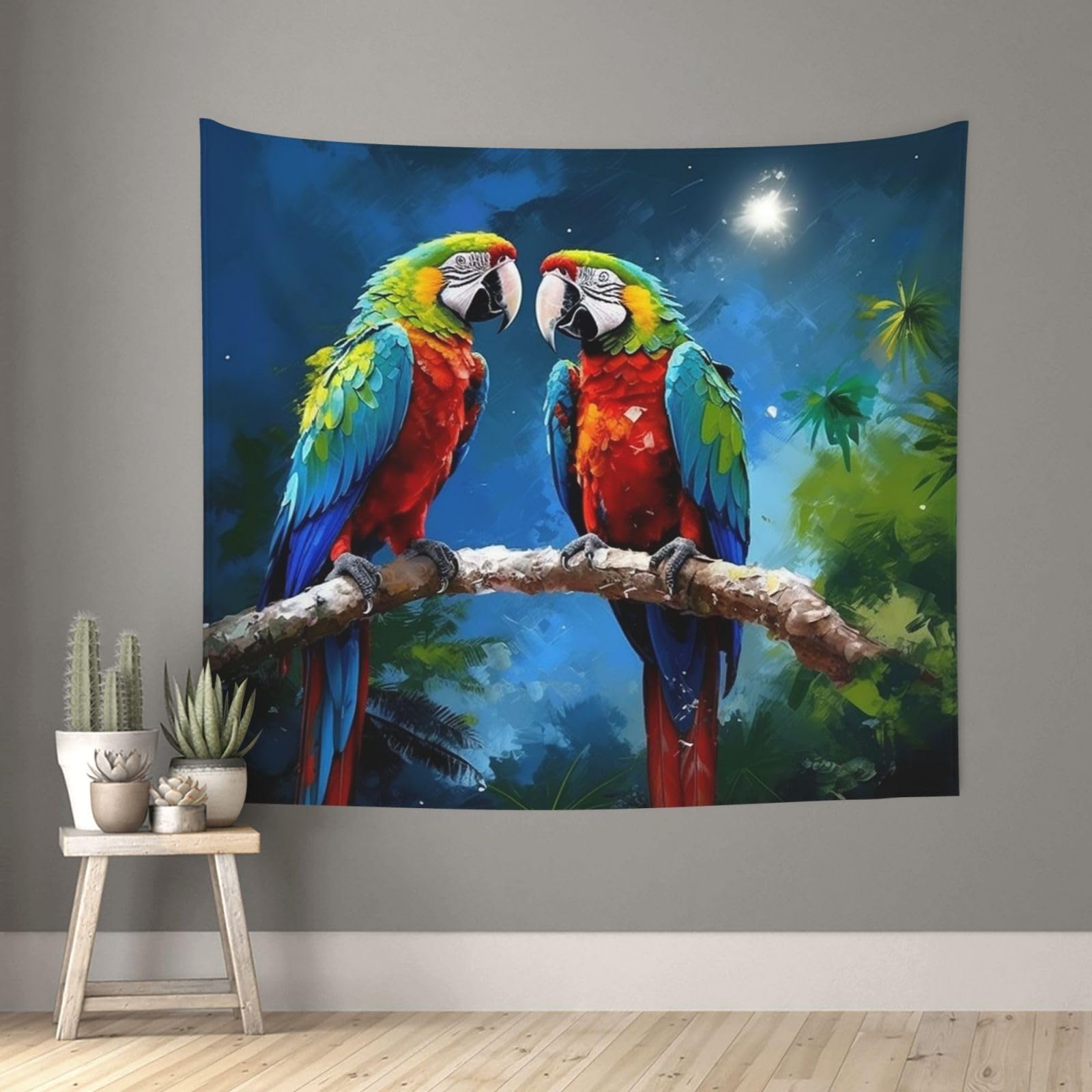 FodPand Parrots Tapestry for Bedroom Aesthetic, Wall Hanging Tapestries Art Decor Backdrop Wall Tapestry for Dorm Living Room Funny Poster Party Banner Background 51" X 60"