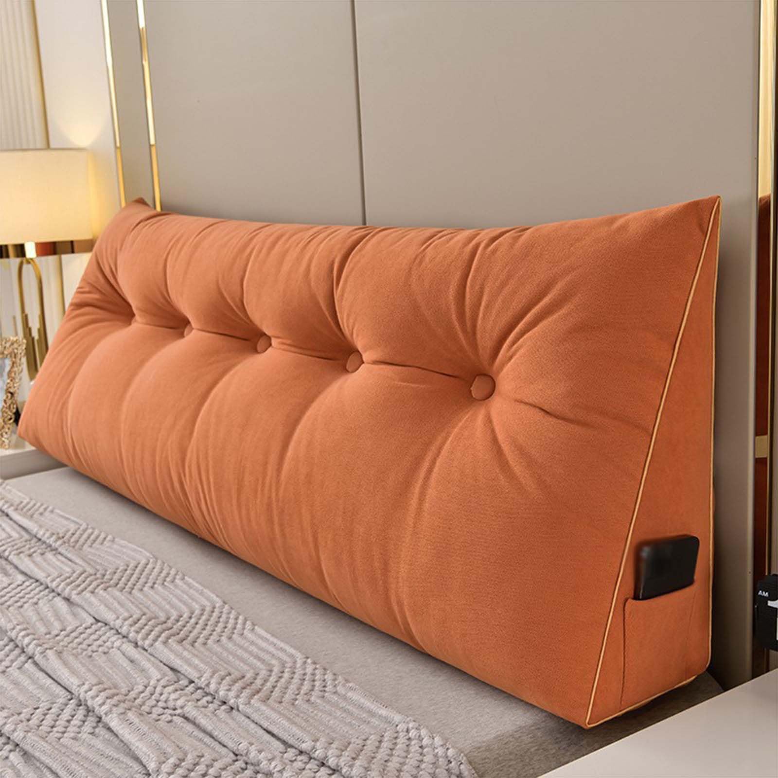 Triangle Back Cushion for Bed Couch Reading Cushion Wedge Cushion Headboard Bed Cushion Bed Backrest Book Cushion Lumbar Cushion Bed Support Cushion for Reading Height,H,100x23x50cm