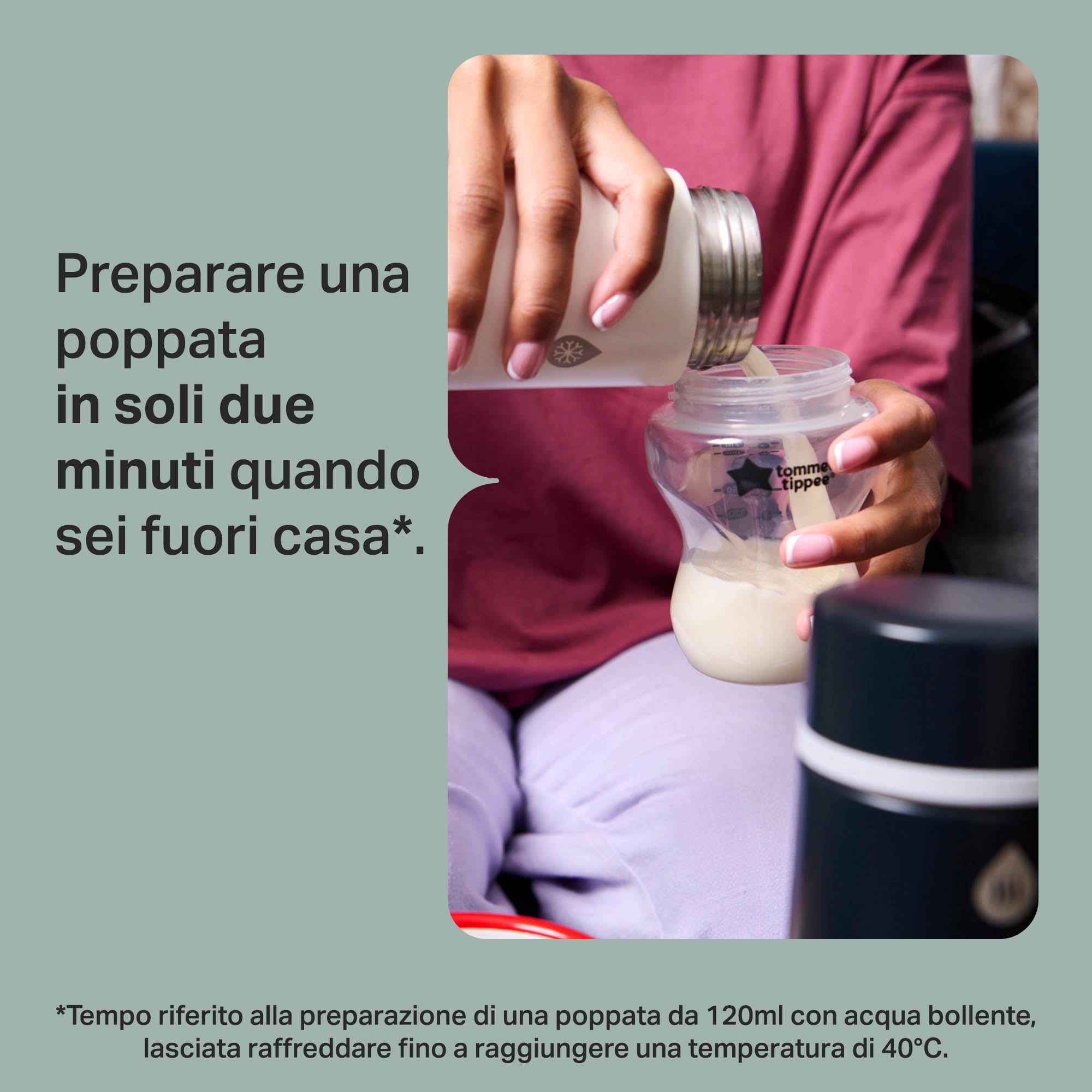 Tommee Tippee Set Preparazione Biberon PrepGo, Raffredda il Latte Alla Giusta Temperatura in 2 Minuti, Portatile con Display per la Temperatura
