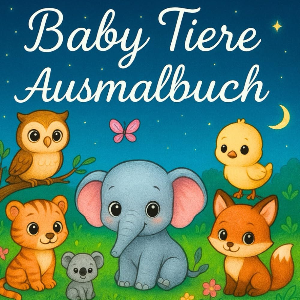 Malbuch Baby Tiere: Über 30 süße und einfache Ausmalbilder mit knuddeligen Baby-Tieren - Perfekt für kleine Künstler und Anfänger