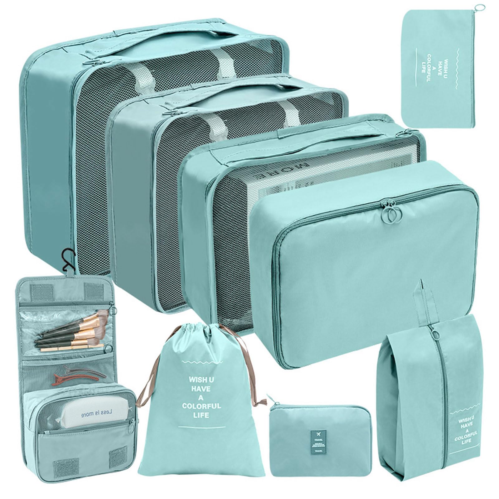 Amazon.co.jp: 旅行用収納バッグ9点セット、ポータブル荷物、靴、衣類