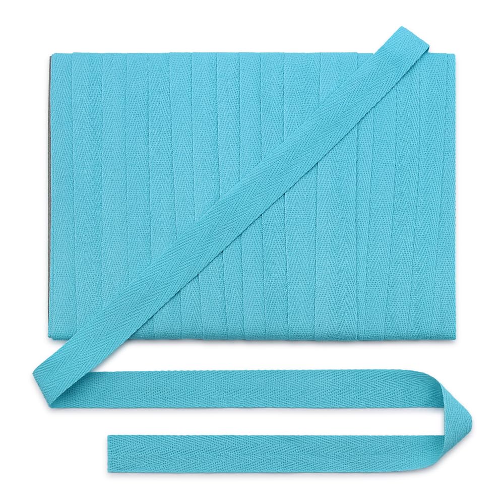 Jamsinmu Cotton Webbing Bias Tape 20 mm, Cotton Webbing Fish Gration Cotton Twill Ribbon, Craft Ribbons for Sewing On, Sky Blue C109, 22 Yards