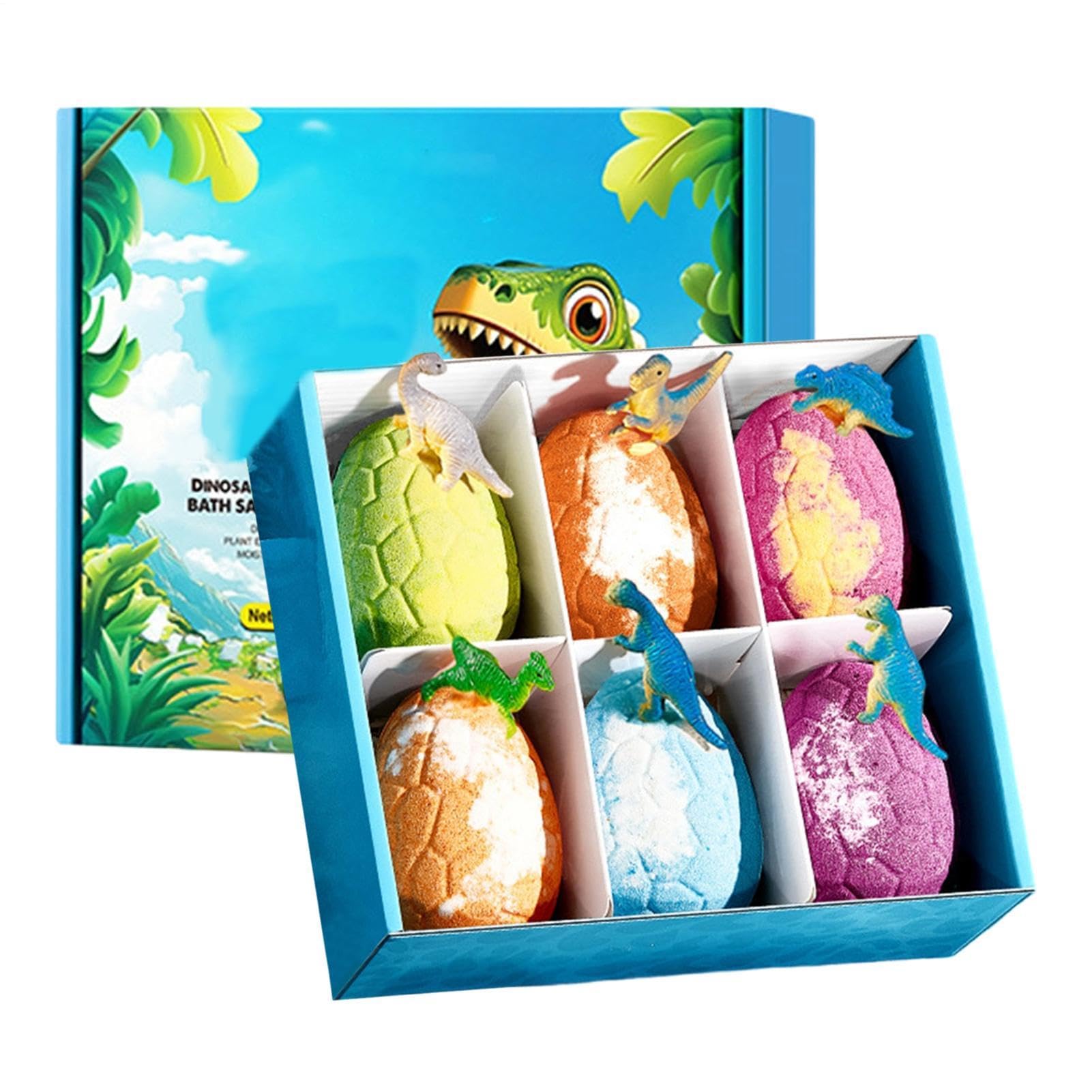 Bombas de Baño con Juguetes para Niños 6 Piezas con Temática Dinosaurios