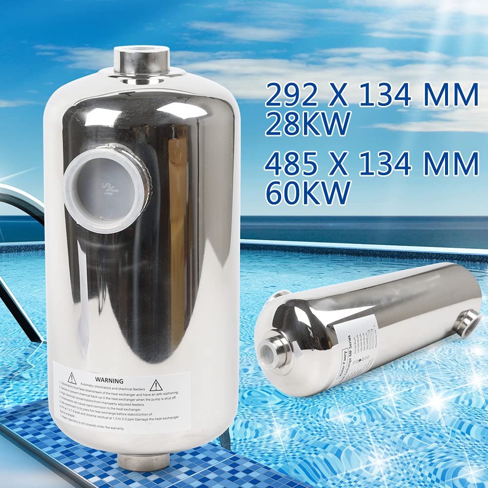 Scambiatore di calore per piscina, in acciaio inox, 28 KW, scambiatore di calore, pompa di calore, per piscina, riscaldamento a energia solare