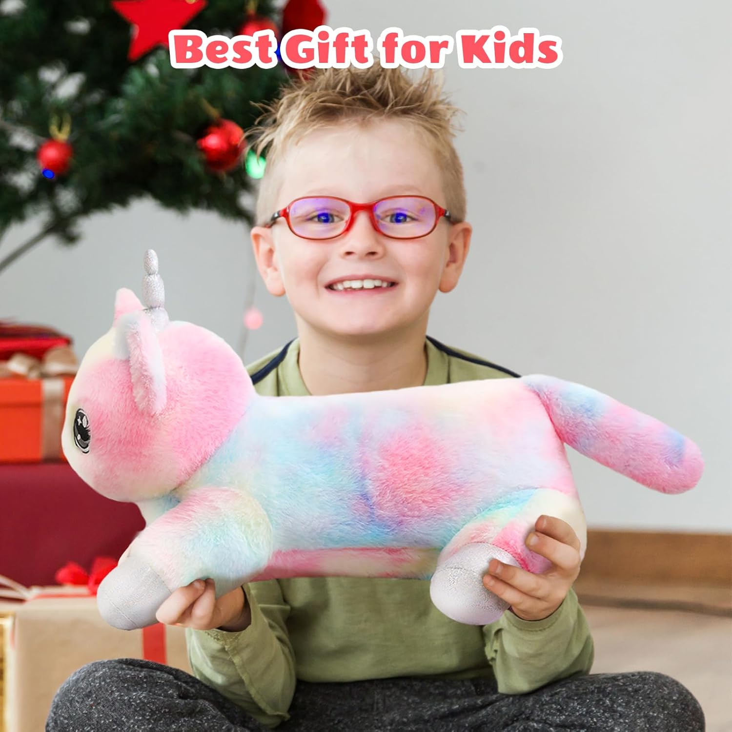 SQEQE Unicorn Cat Plush Mommy Cat Unicorn with 4 Cute Baby Kittens - Plushies Birthday Gifts for Boys and Girls