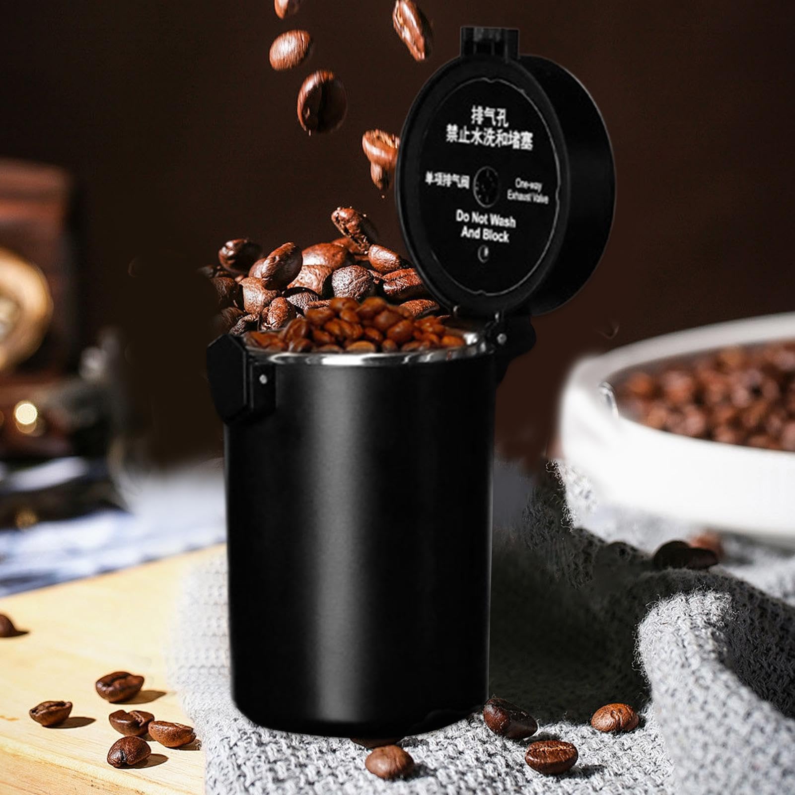Contenitore Per La Conservazione Del Caffè Barattolo Sottovuoto Da Cucina | Contenitore In Acciaio Per Caffè Con Misurino Ermetico Per Riso Tè Zucchero Caffè Macinato E Al