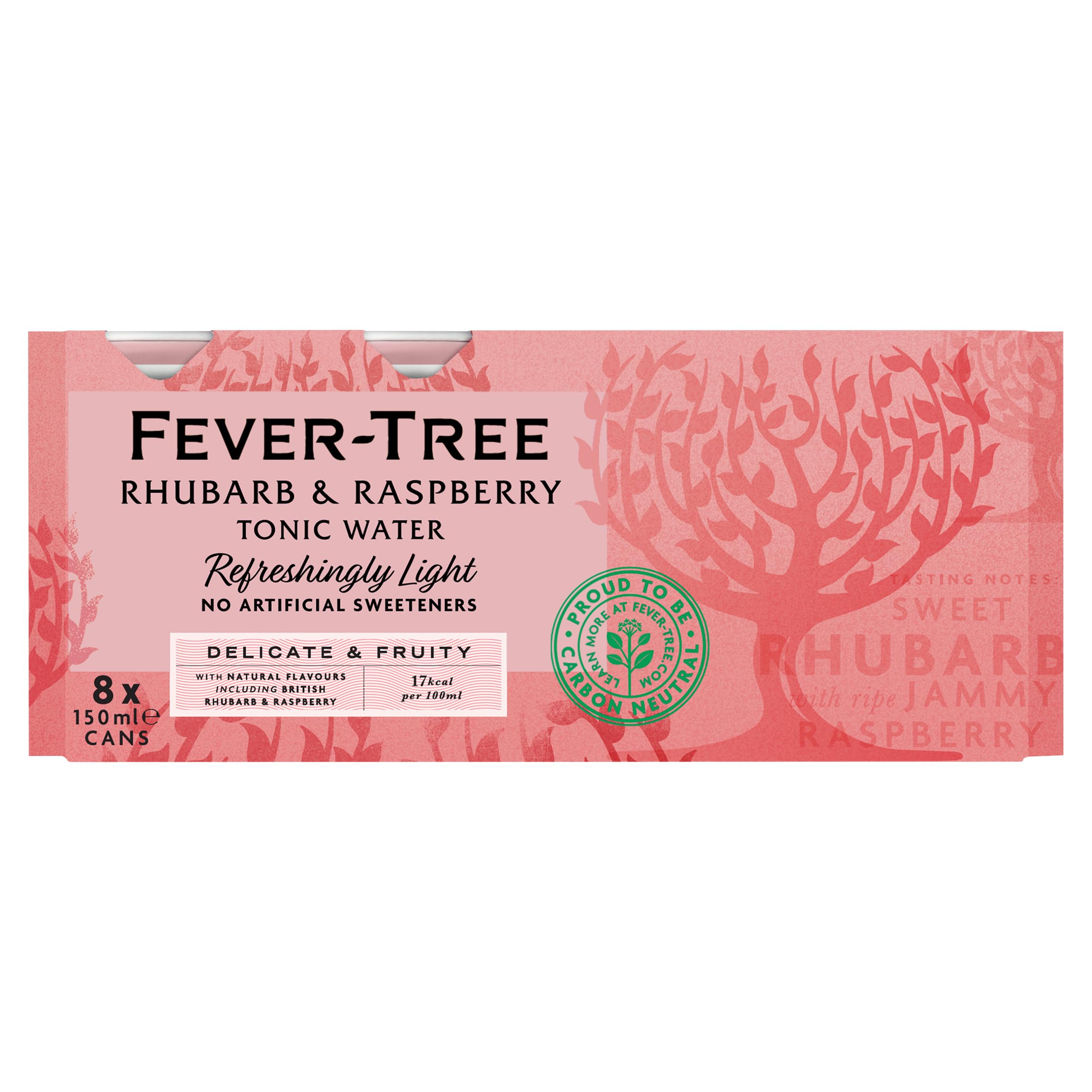 Fever-Tree Refreshingly Light Rhubarb & Raspberry Tonic Water 8x150ml