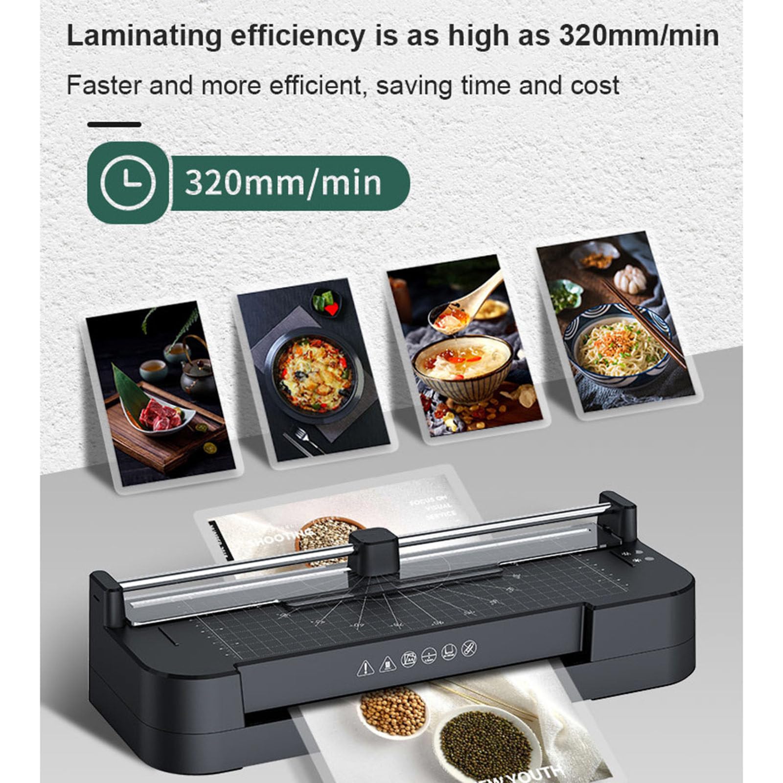 Plastificatrice con modalità caldo e freddo, Plastificatrice A4 A5 A6 con 30 buste di laminazione per ufficio, scuola e casa