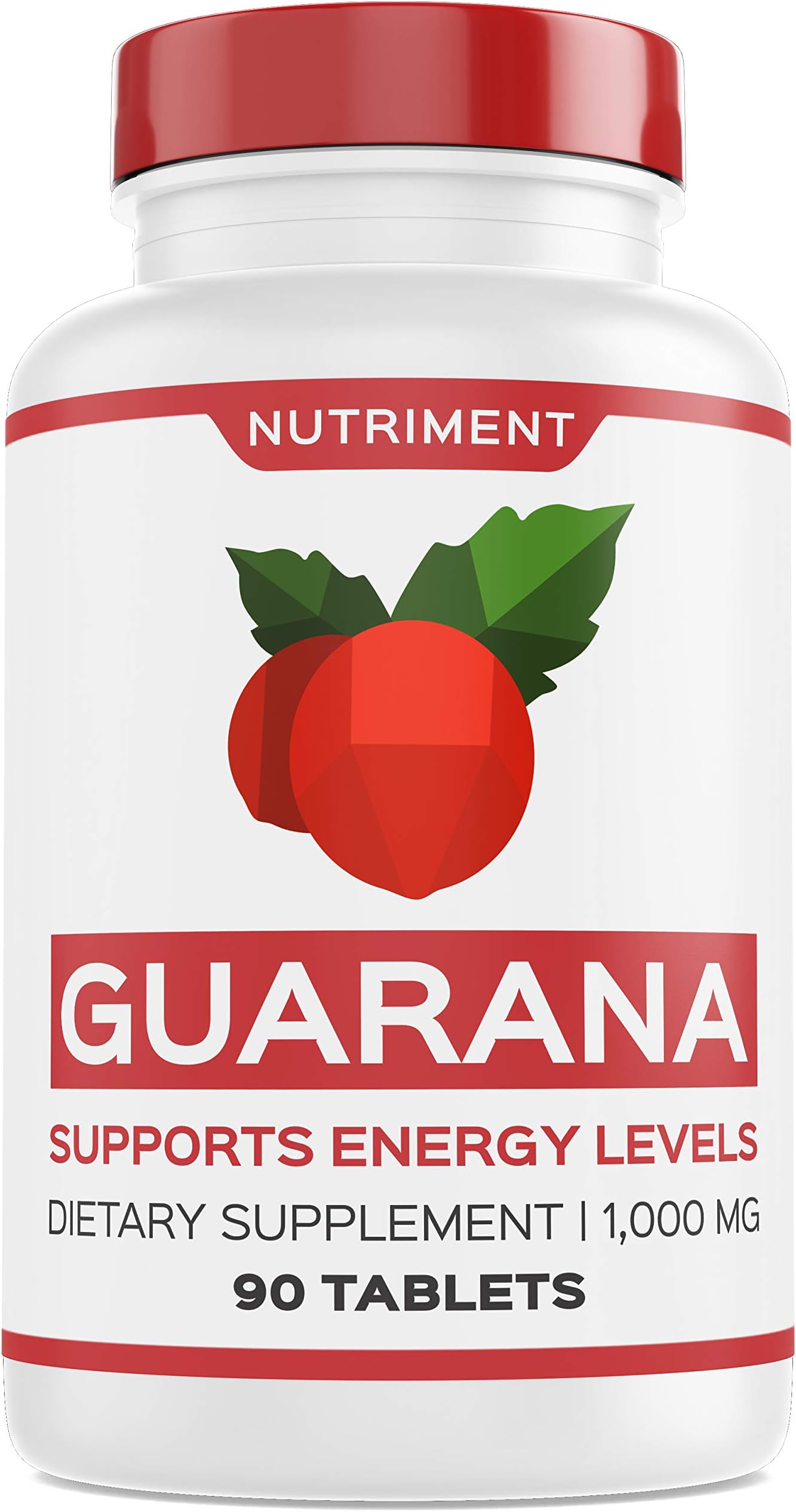 Nutriment Guarana 1000mg Supports Energy Levels and Motivation - Natural Caffeine Alternative Focus Booster Supplement 90 Tablets