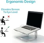 BLACK+DECKER Support pour ordinateur portable pour bureau - Support pour ordinateur portable ergonomique pour bureau - Riser pour ordinateur portable compatible avec MacBook Ordinateur pour carnets - Support pour ordinateur portable - Accessoires pour ordinateurs portables (Argent)