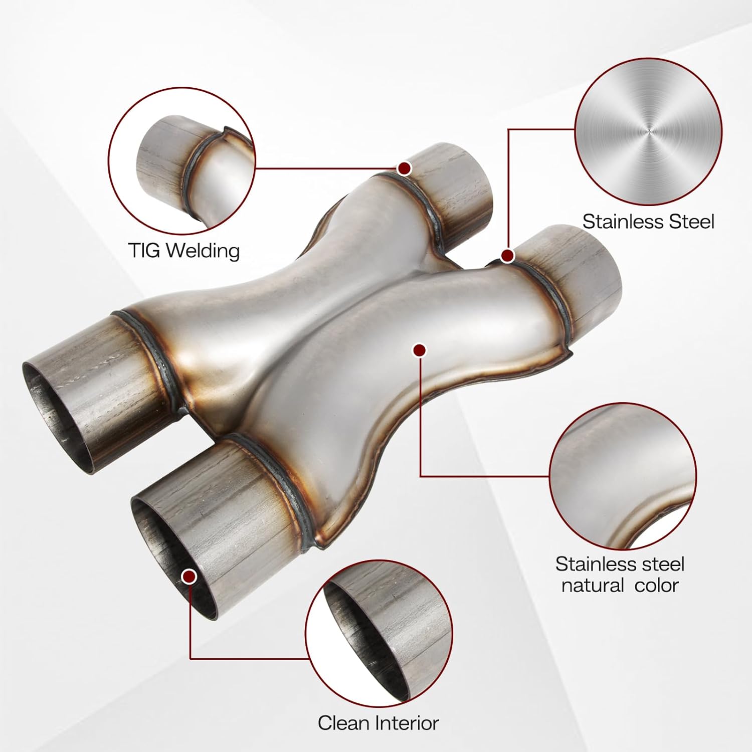 MXA 3 inch X Pipe, 3 X Pipe Exhaust, Crossover Exhaust X Pipe,Heavy Duty 3" Stainless Exhaust X Pipe (3"Diameter Inlet, 12" Length)