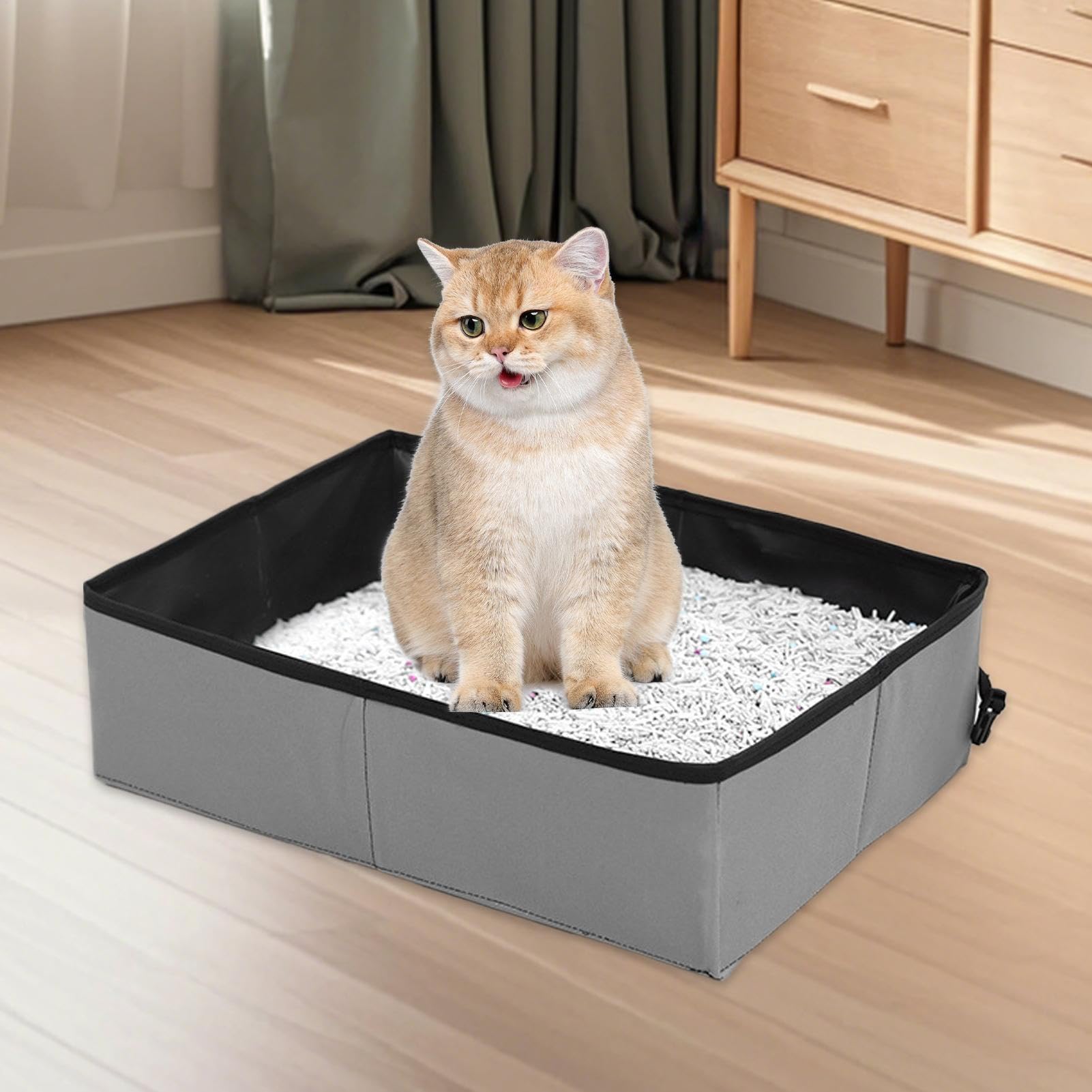 Lettiera da viaggio per gatti | Trasportatore portatile per gatti – Lettiera compatta per i viaggi con gatti e auto campeggio