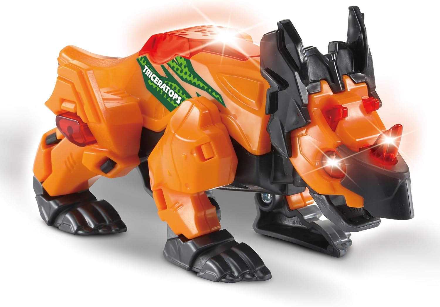 Vtech Switch & Go Dinos - Combo Triceratops - 2-in-1 Dino Car Toy Figure with Simm, Sound and Light Effects - Includes Triceratops Fact Card - for Children Aged 3-8 Years