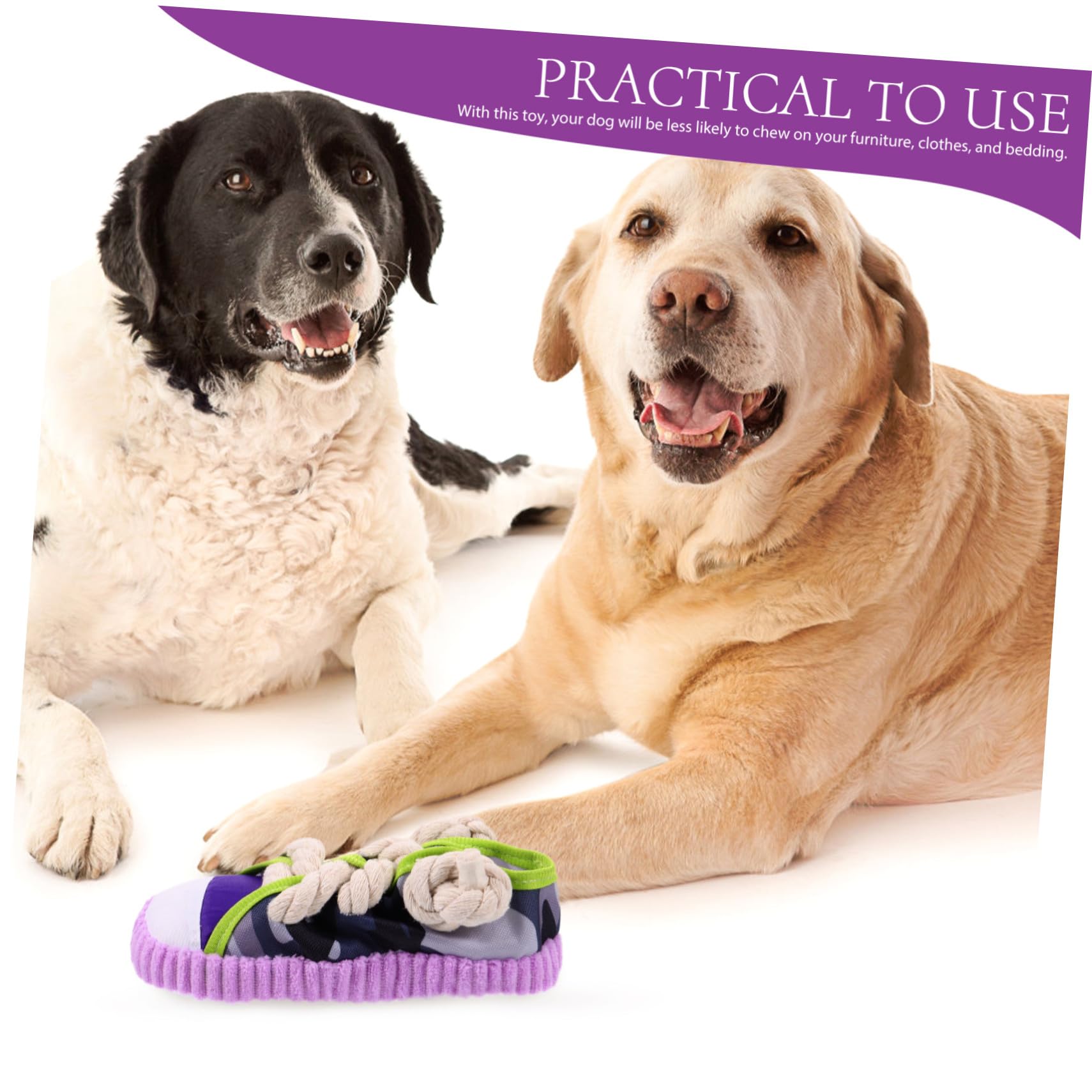 BESTonZON Juguete para Perros Forma de Zapato Molar Chirriante de Lona y Cuerda de Algodón Fácil de Limpiar Adecuado para Cachorros y Perros Pequeños