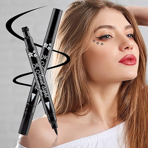 Miniatura 6 de BowJian Delineador de ojos líquido negro de doble cabeza con patrón de sello de ciruela, delineador de ojos líquido, adecuado para todas las formas