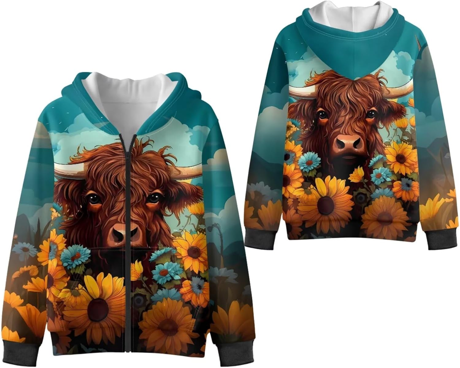 Xpyiqun Zip Up Hoodies for Girls 6-16 Years Hooded Sweatshirt Fleece Coat Kids Long Sleeve Jackets Cozy Cardigan