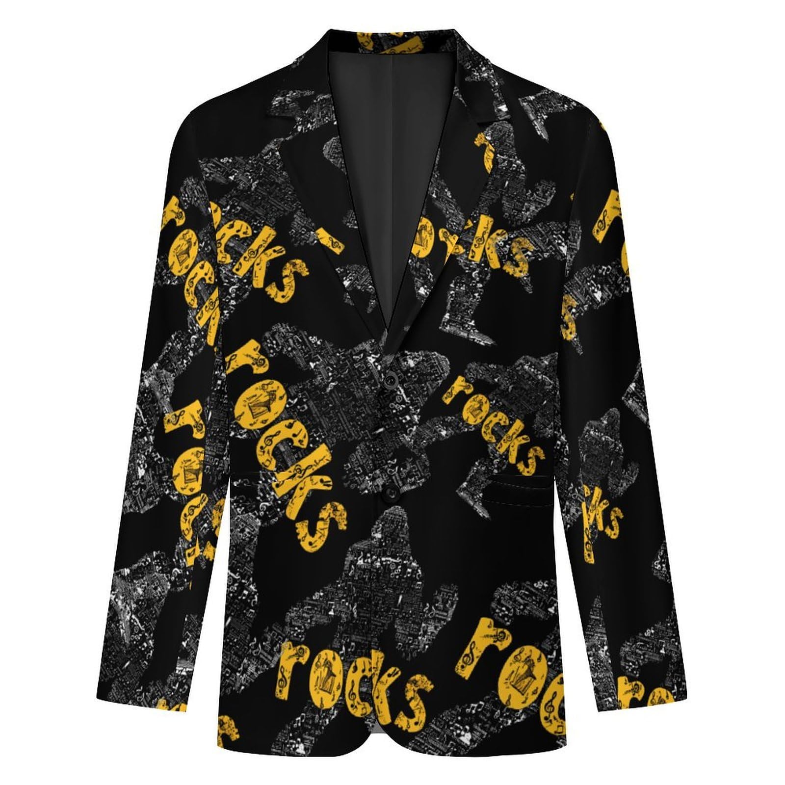 Bigfoot Rock and Roll - Giacca leggera da uomo, con risvolto a due bottoni, elegante giacca sportiva