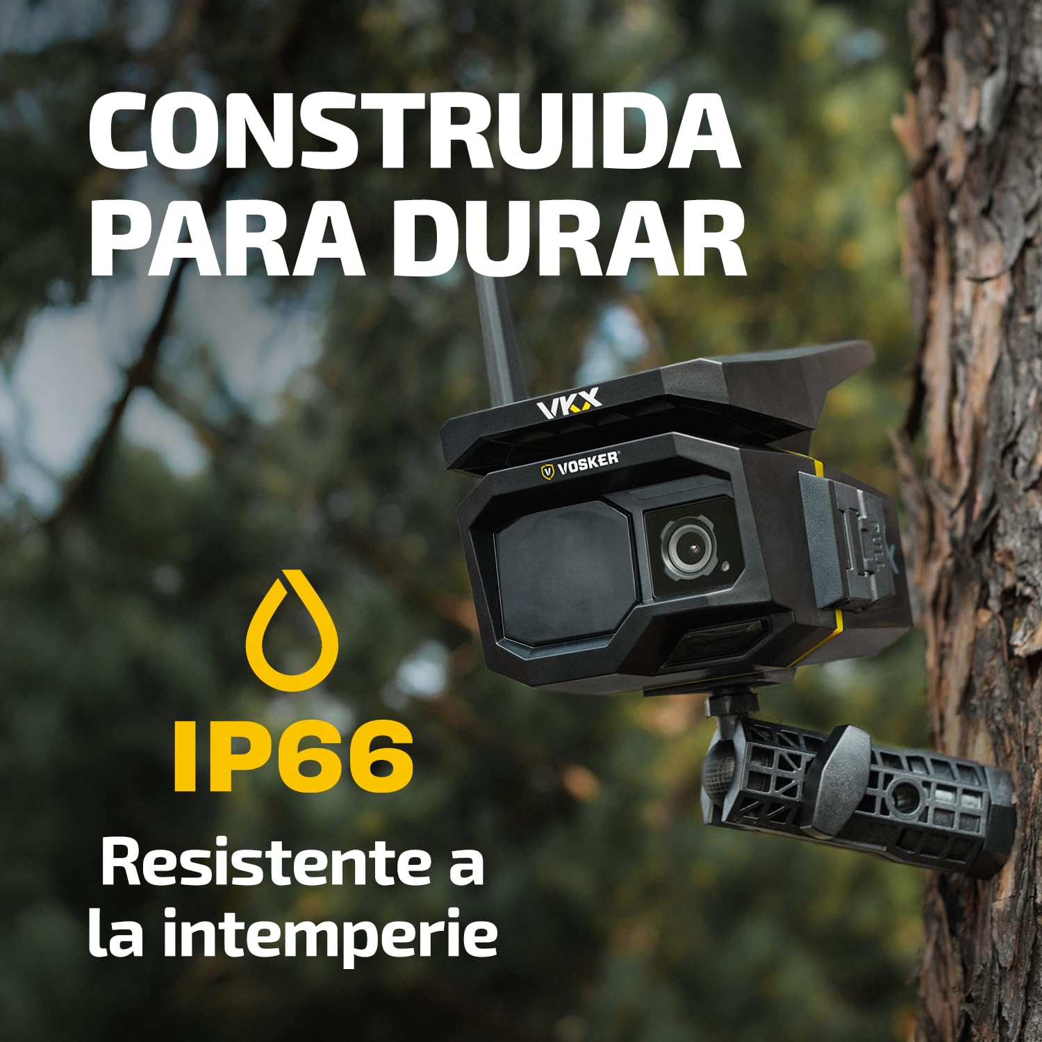 Vosker VKX Cámara de Seguridad 4G-LTE para Exteriores con energía Solar – Sin WiFi, detección de Movimiento, visión Nocturna, SIM incluida, vídeo de 15s a Demanda, IP65
