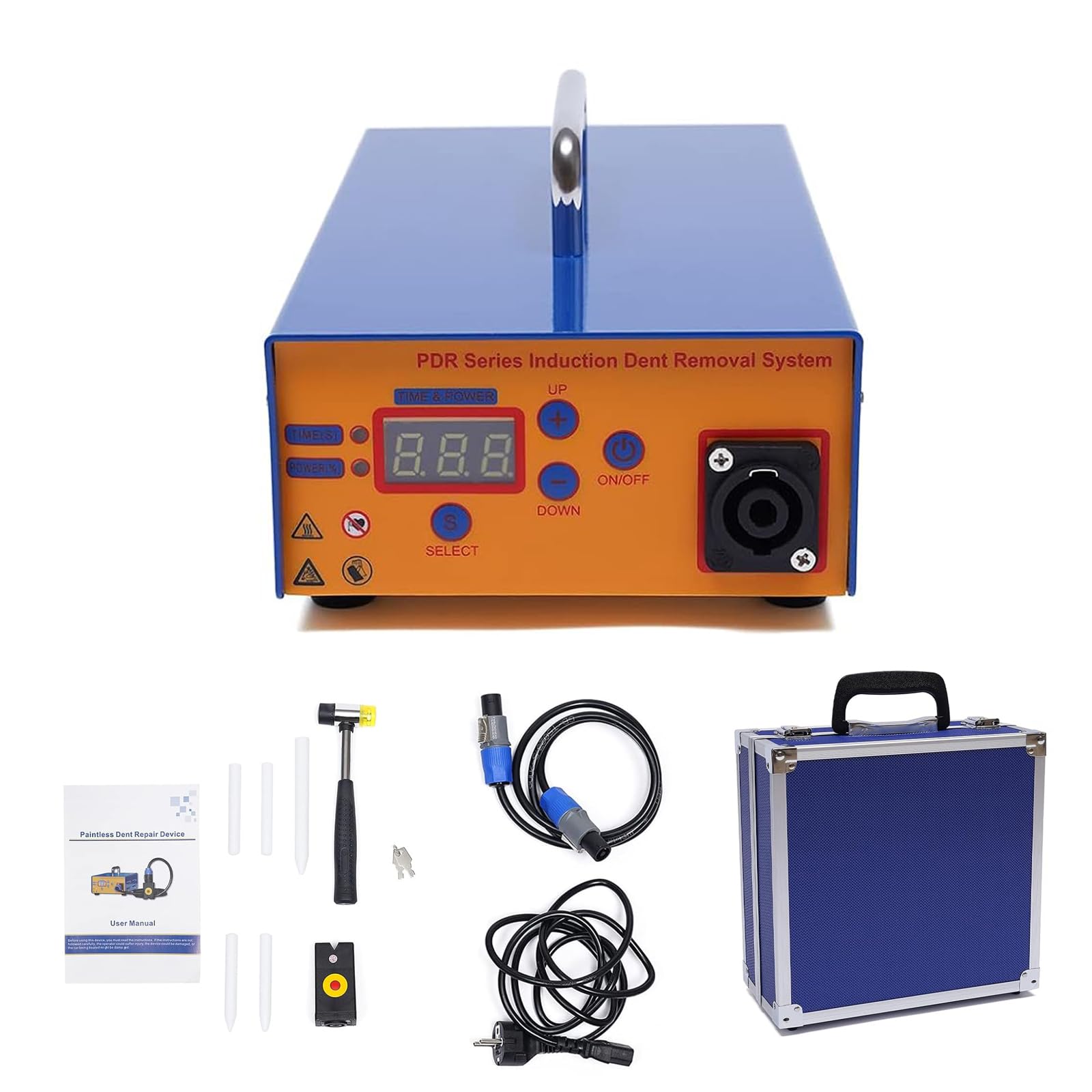 Magnetisches Induktionsheizgerät, 1380W Ausbeulwerkzeug Induktionsheizung mit Werkzeugkasten, Einstellbare Leistung, Induction Heater Machine für Werkstätten