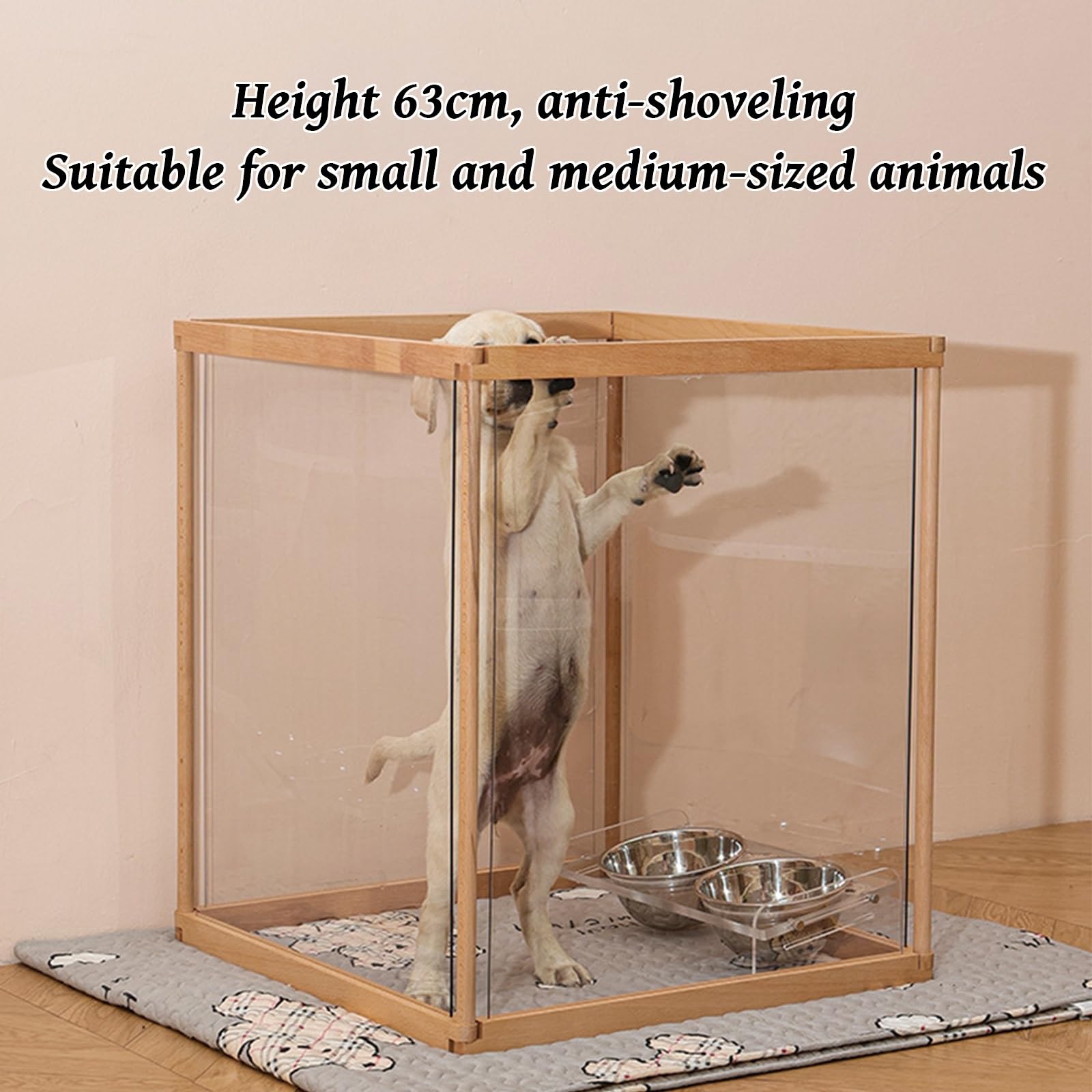 Gabbia for Cani da Interno,Acrilico Trasparente for Animali Domestici,recinto for Cuccioli da Interno,per Cani da Esterno Metallo Box Sala Parto Cane Recinto(A,12pcs)