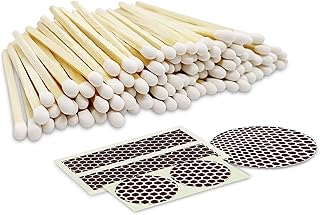 2" Classic White Tip Safety Matches | 100+ Bulk Artisan Matchsticks with Bumble Striker Stickers by Thankful Greetings| Decorative Candle Accessories | Unique & Fun for Your Home Decor, Gift, & Events