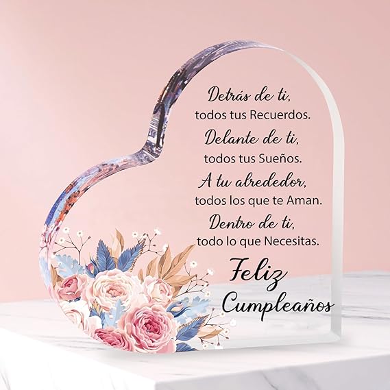 FANAOREN Regalo Cumpleaños Mujer, Regalos Originales para Mujer, Placa Acrílica Regalo Mujer, Regalo Amiga Cumpleaños, Regalos de Cumpleaños para Madre Abuela Esposa