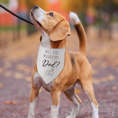 Miniatura 6 de Will You Marry My Dad Bandana de boda  Anuncio de compromiso para perros y cachorros, accesorio de bufanda para amantes de los perros