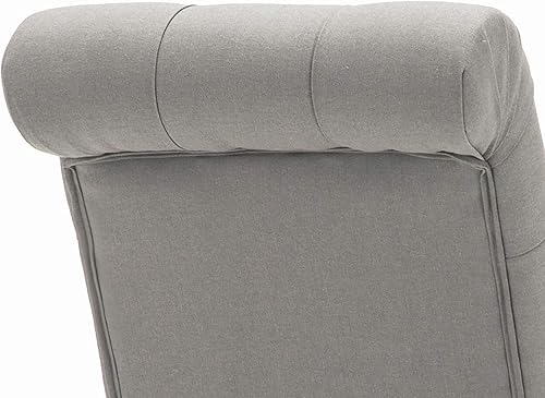 Miniatura 9 de AC Pacific Natalie - Sillas de comedor copetudas, contemporáneas tapizadas para el hogar, cocina, asiento Parson sin brazos con parte superior Gris