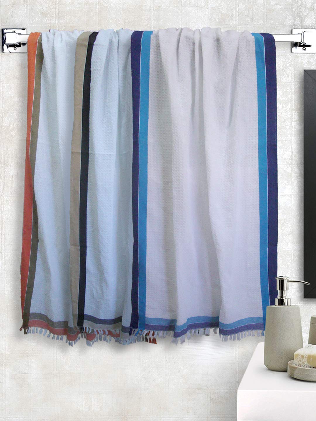 Athom Living Light Weight Cotton Premium Waffle Border Bath Towel 75x150 cm Pack of 3 (B07NQKBBR5) Amazon Price History, Amazon Price Tracker