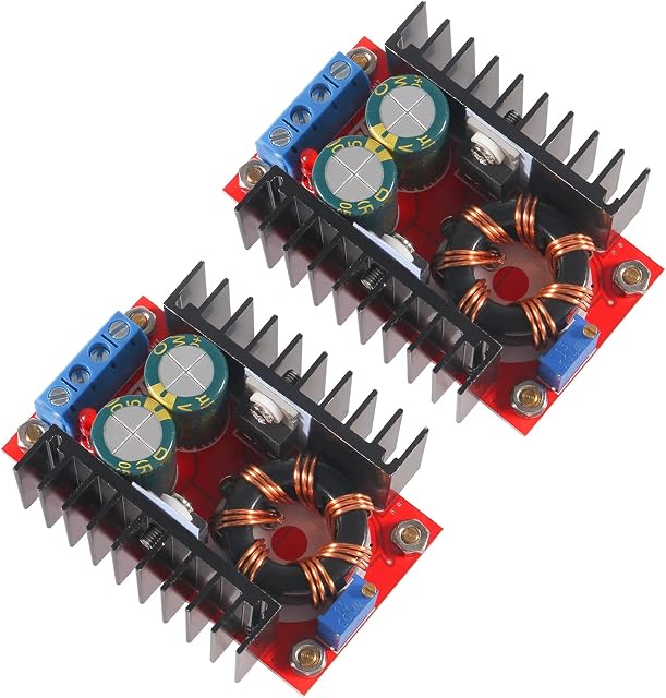 2Pcs 150W DC Step Up Boost Converter Module Voltage Adjustable 10-32V to 12-35V Power Supply Buck Boost Converter Module DC Interface Voltage Charger Module Power Supply Inverters Converter Board