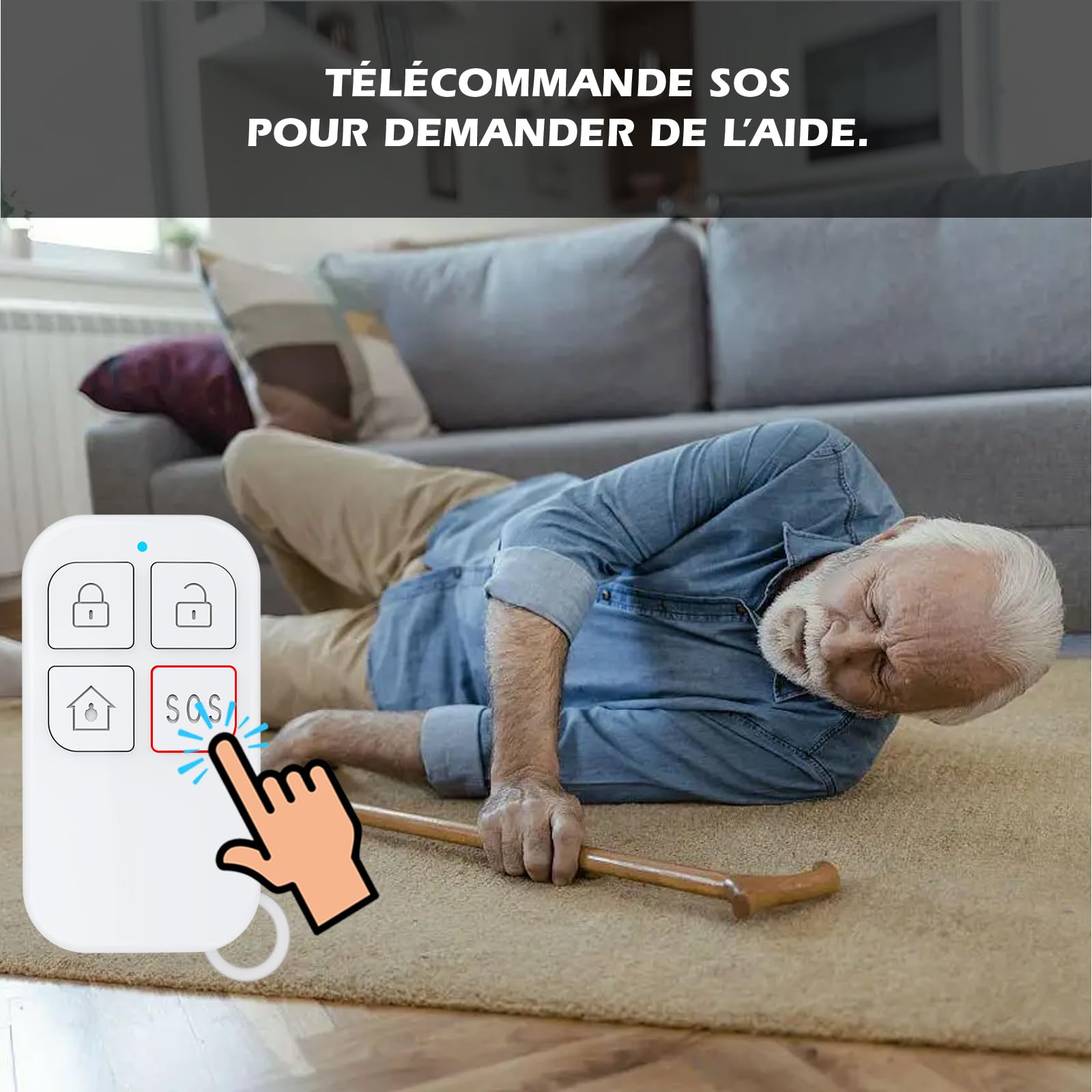 Kit Alarme étendu KYF-ALARM-012-ET Maison avec Caméra IP 4MP, 2 Détecteurs de Mouvement, 2 Détecteurs d'Ouverture, 2 Télécommandes, Sirène 90dB