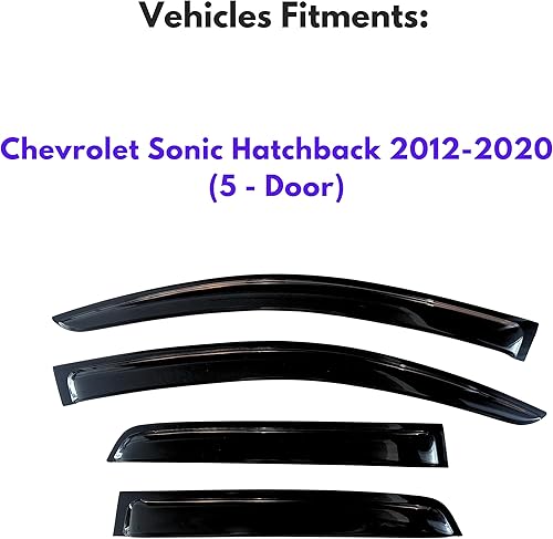 Miniatura 433 de KPY Moldura deflectora de viento con protección contra la lluvia compatible con Mazda CX-3 2016-2021 (CX3), 4 unidades, para ventana lateral